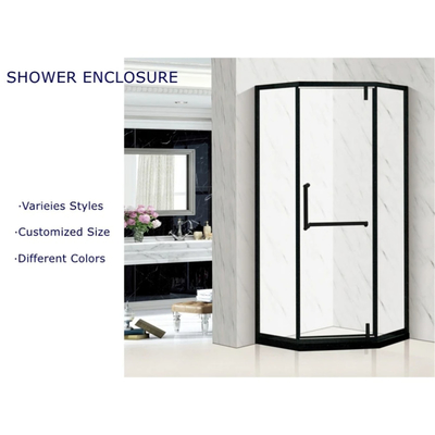 Baño minimalista moderno de vidrio templado de 8 mm Puerta de ducha con doble manija
