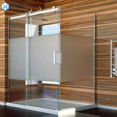 Diseño sin marco personalizado por petición puerta corredera de ducha de vidrio templado para baño