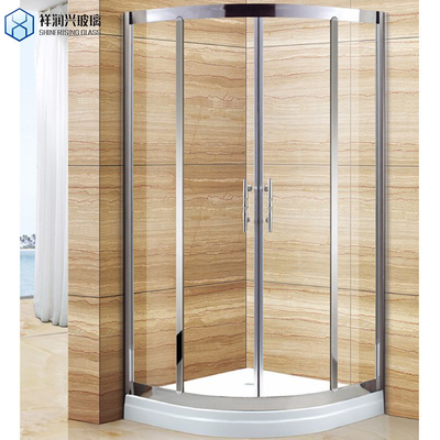 Baño 6mm Tempered pequeña pantalla de ducha de plata puerta de ducha con giro para personalización
