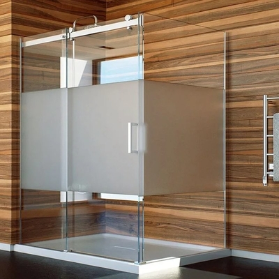 Forma de ventilador Dos puertas correderas Cabina de ducha con vidrio templado y solicitud personalizada