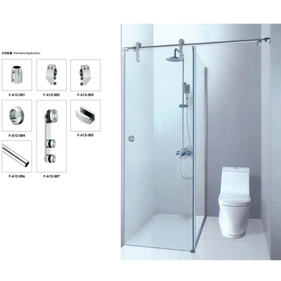 Forma de ventilador Dos puertas correderas Cabina de ducha con vidrio templado y solicitud personalizada