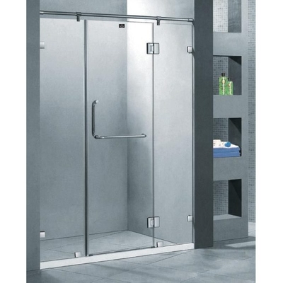 Casilla de ducha de acero inoxidable semicircular con puerta giratoria y borde pulido plano