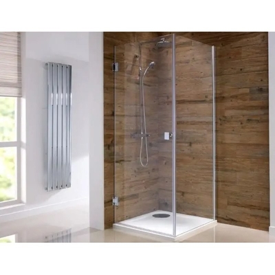 Cabina de ducha de vidrio corredera 80X80 Negro Cuadrado pequeño para la seguridad del hogar y el diseño moderno