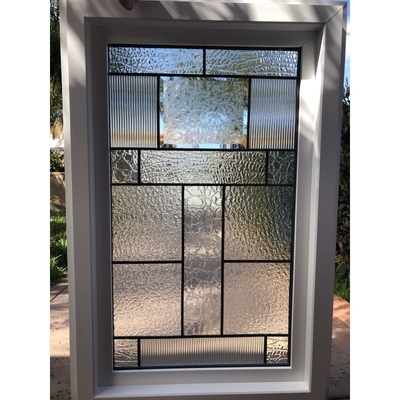 Vidrio sólido transparente y patrón de bronce/ ámbar/ azul/ verde/figura de la partición de la puerta de la ventana