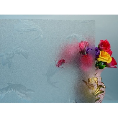 Vidrio Decorativo Ácido grabado patrón claro Vidrio congelado 2134X3300mm Plegado Desdoblado