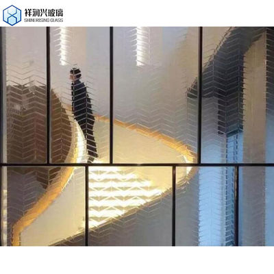 Vidrio de patrón para puertas, ventanas y divisores de habitaciones Vidrio decorativo pintado de color claro