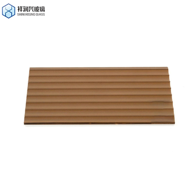 3mm-16mm Patrón Brillante Arte Vidrio Baño Puerta Cocina Especial Estilo Moderno Vidrio En Relieve Marrón SGS Probado