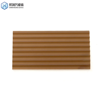 3mm-16mm Patrón Brillante Arte Vidrio Baño Puerta Cocina Especial Estilo Moderno Vidrio En Relieve Marrón SGS Probado