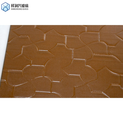 7-14 días de entrega Vidrio en relieve marrón decorativo con patrón de flora 4-8 mm de espesor