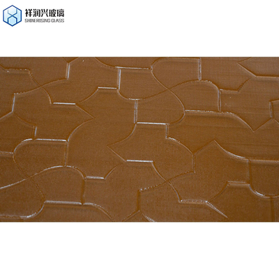 7-14 días de entrega Vidrio en relieve marrón decorativo con patrón de flora 4-8 mm de espesor