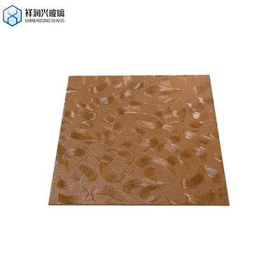 Vidrio flotante con patrón de figuras claras Chinchilla Karatachi Vidrio en relieve marrón para construcción
