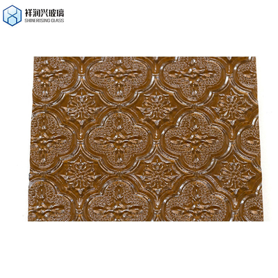 Certificado ISO 3mm-8mm Bronce claro Karatachi Qingdao Mistlite Flora Vidrio con patrón flautado