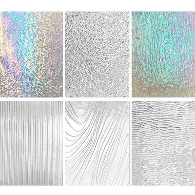 Moru Flautado Madera de Manchas Catedral del Arco iris Satinita Oceánica Acualita Texturizada Patrón Vidrio cableado para 5