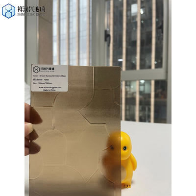Vidrio de patrón Nashiji de color bronce dorado personalizado con borde pulido plano