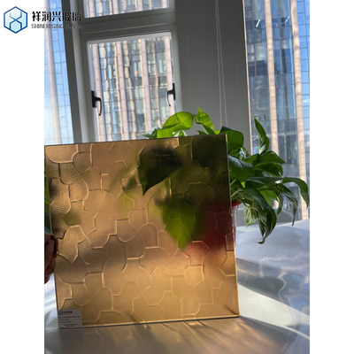 Vidrio plano de 3 mm de bronce Karatachi con patrón / grabado en relieve con borde plano