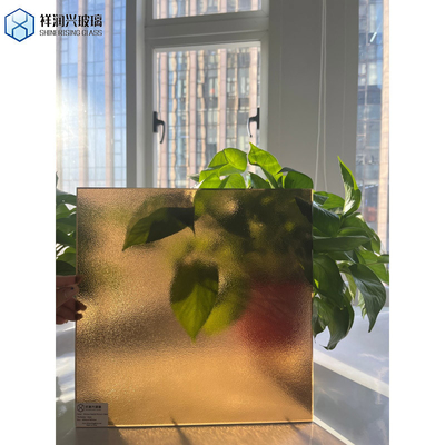 Vidrio plano de 3 mm de bronce Karatachi con patrón / grabado en relieve con borde plano