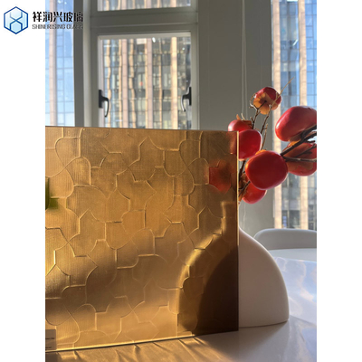 Panel de vidrio de patrón de bronce para la construcción de requisitos y tamaños personalizados