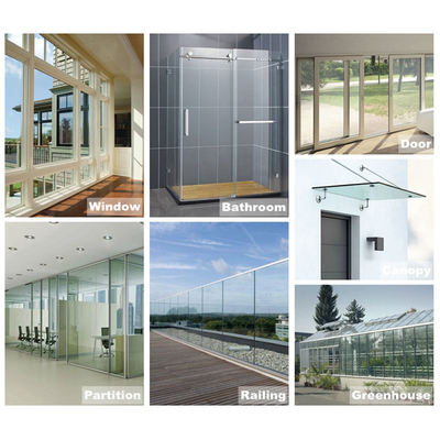 Vidrio templado de construcción de 10 mm Otro producto Vidrio único con cableado/decorativo/vidrio de baño