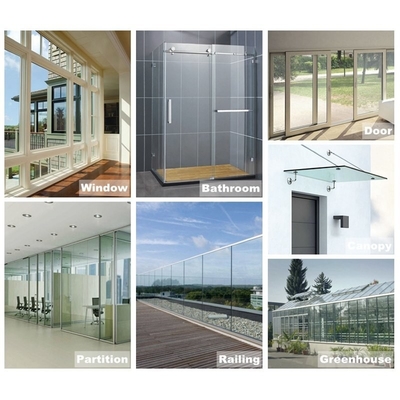Vidrio templado flotante transparente de 10 mm de espesor Producto principal para vidrio de construcción de 5 mm