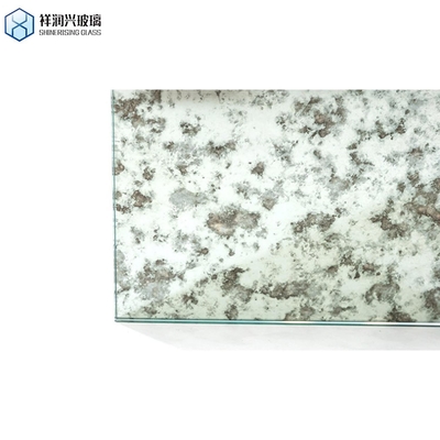 Tamaño personalizado D5 5mm azulejos de espejo de vidrio antiguo dorado con borde plano certificado ISO