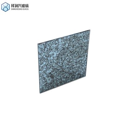 Gran espejo antiguo de vidrio Francés Decorado hojas de pared de plata acabado personalizado