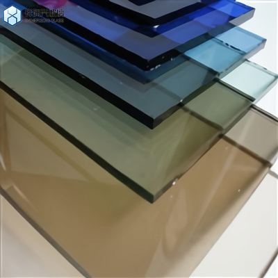 Vidrio flotante templado con borde pulido plano tintado de verde reflector con solicitud personalizada