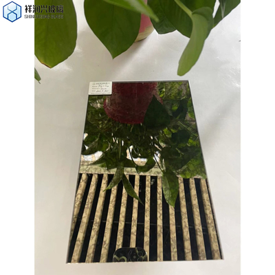 Cuadro de pared decorativo de oro antiguo espejo azulejos de vidrio y mesas para espacios comerciales