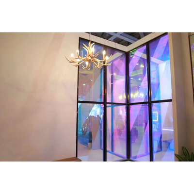 Pedido personalizado Buen cristal reflector de color rosa claro y teñido para arquitectura