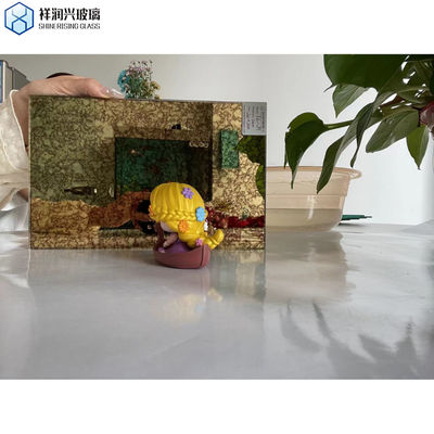 Espejo de pared con vidrio templado y azulejos de vidrio flotante