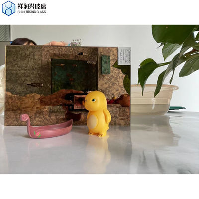 Espejo de pared con vidrio templado y azulejos de vidrio flotante