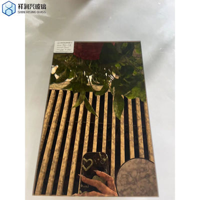 Espejo de pared con vidrio templado y azulejos de vidrio flotante