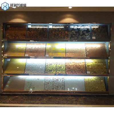 Qingdao 3mm-6mm Vidrio azul Flora Claros Moru con patrón Vidrio figurado con CE ISO9001 Seguridad endurecida Patrón de privacidad Vidrio de borde liso pulido