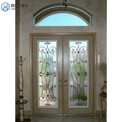Vidrio de figura de textura endurecida para diseño artístico de ventanas y puertas transparentes y personalizables