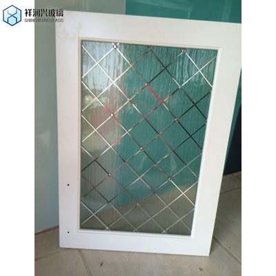3mm-19mm de espesor de vidrio templado plano con patrón de flor de hielo puerta para decoración de edificios