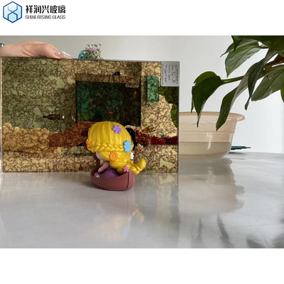 Hoja de espejo antiguo teñida para cocina doméstica Decorativa azulejos de espejo de vidrio biselado