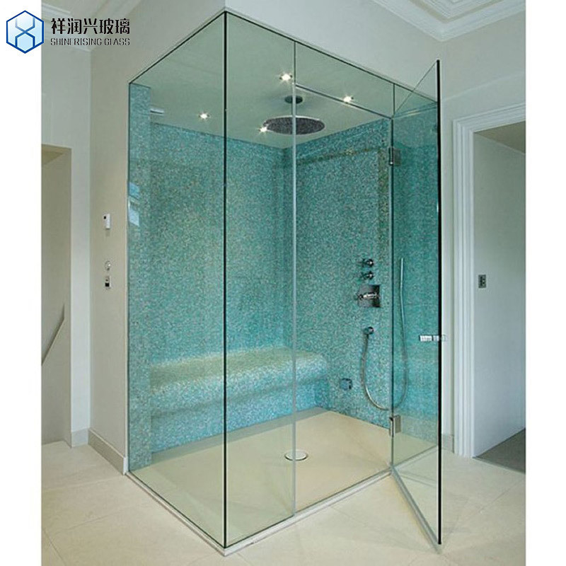 Sala de ducha de acero inoxidable Porta de cristal con 2 mangos y espesor de demanda