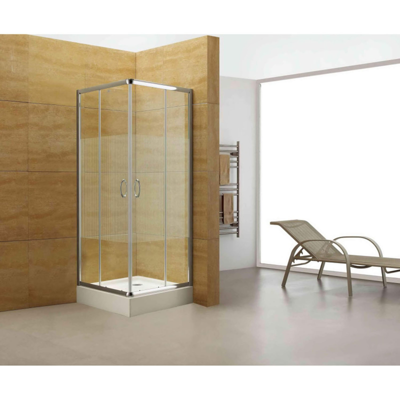 Baño minimalista moderno de vidrio templado de 8 mm Puerta de ducha con doble manija