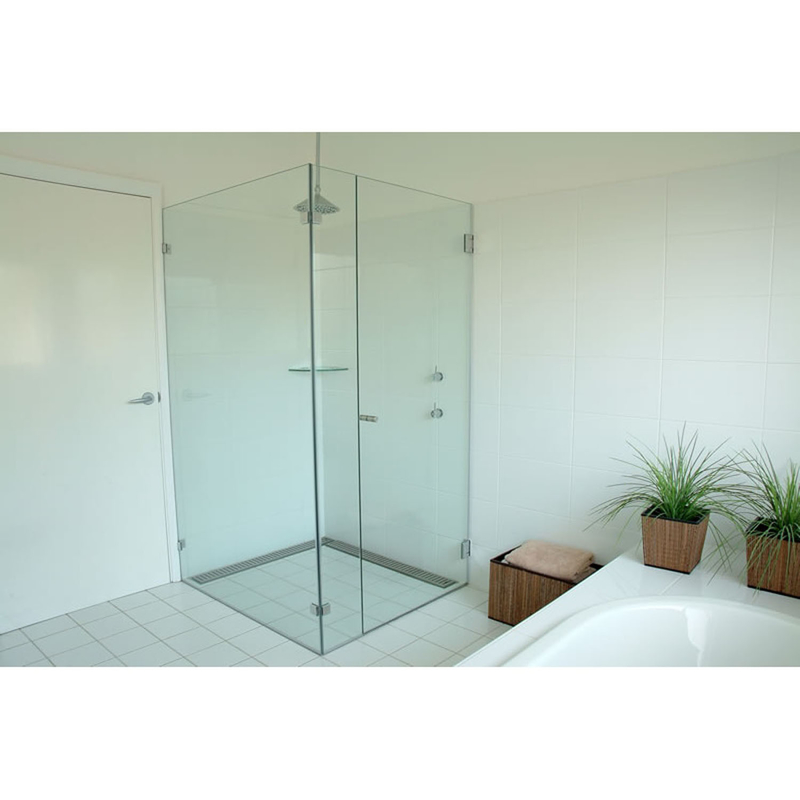 304 Acero inoxidable de vidrio templado de una pieza de la puerta de la ducha para el baño