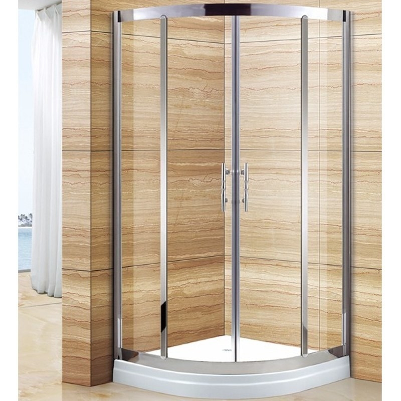 Puerta corredera de cabina de ducha de cristal de acero inoxidable templada de cuatro lados para el baño de Dubai