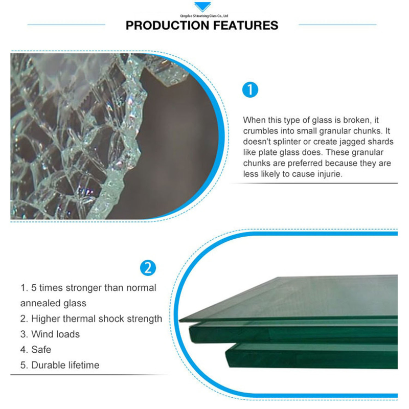 Producto principal Vidrio templado de 10 mm transparente para vidrio padel reforzado con calor seguro