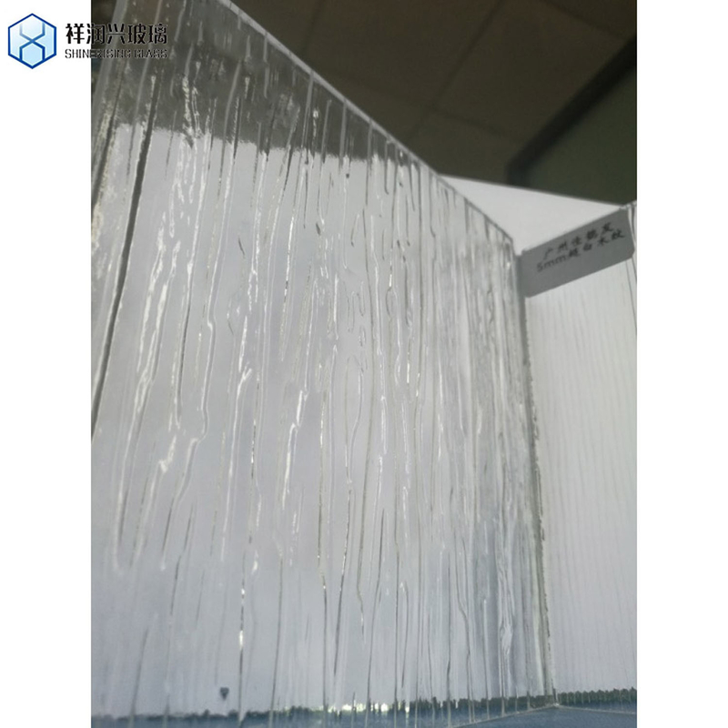 3mm 4mm 5mm Cristal claro y bronce Flora Nashiji Karatachi Moru Vidrio con patrones Vidrio plano
