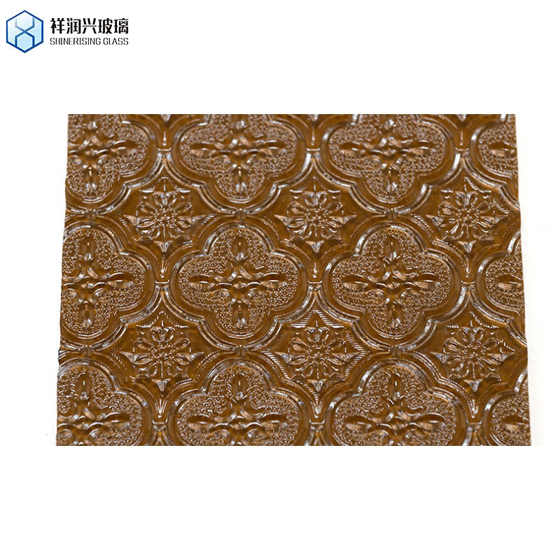 Vidrio de patrón de alambre de Qingdao de 3 mm-8 mm claro y de color para la construcción de vidrio en relieve marrón