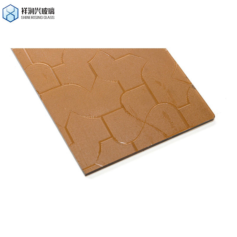 Vidrio decorativo de estructura sólida con diseño en relieve marrón y grosor de 3 mm 4 mm 5 mm