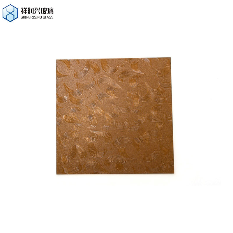 Artículos decorativos de hotel vidrio flotante marrón vidrio en relieve con patrón de Qingdao