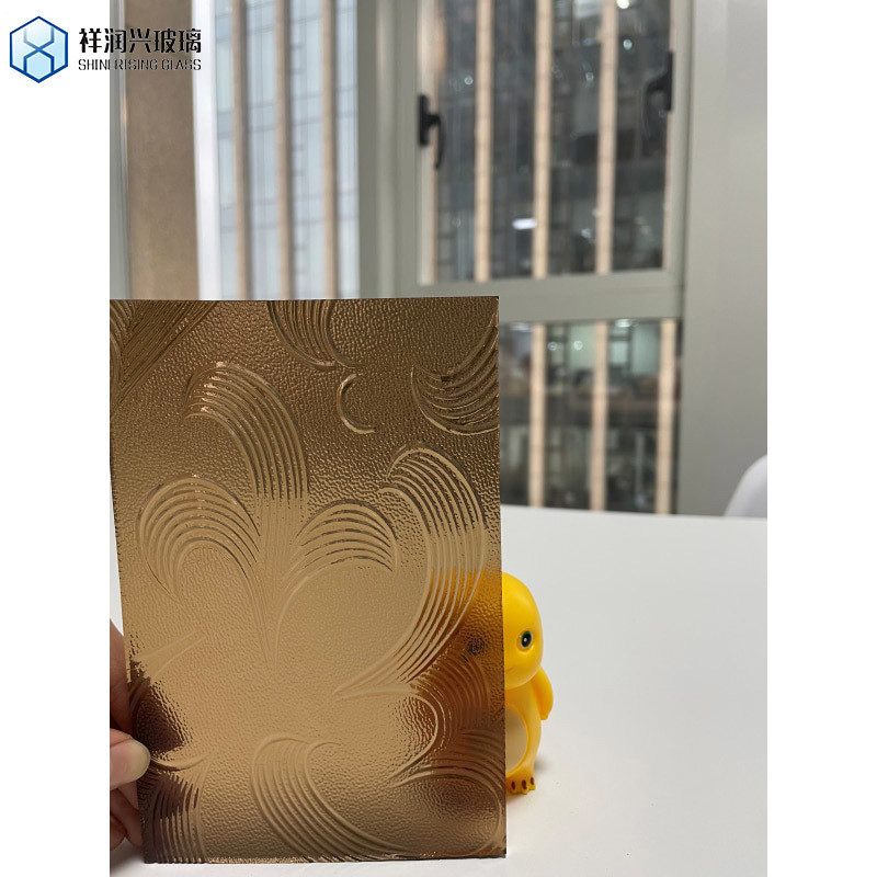 Vidrio de patrón Nashiji de color bronce dorado personalizado con borde pulido plano