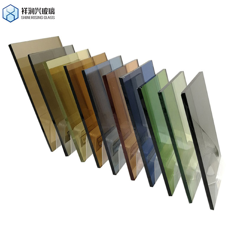 Vidrio flotante 5 mm 6 mm 8 mm reflejo azul verde tintado vidrio laminado templado para ventanas