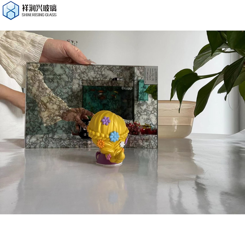 Estilo de personalización colorido espejo antiguo vidrio para decoración de baño Lavadora