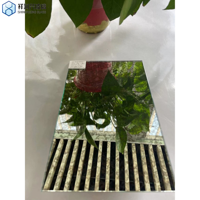 Diseño del hogar Antiguo espejo de baño de plata Hoja de vidrio para decoración personalizada