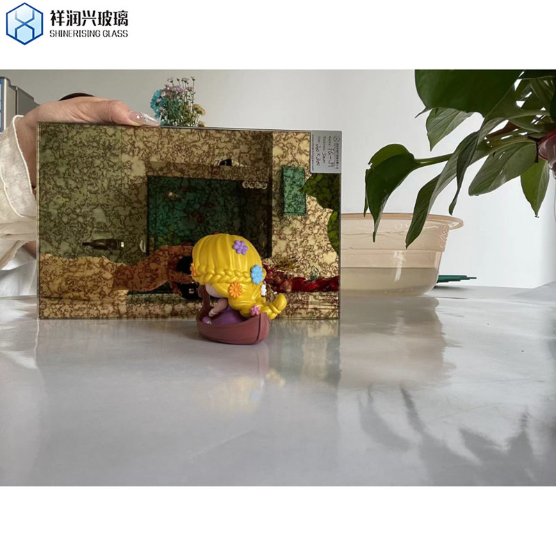 Espejo de pared con vidrio templado y azulejos de vidrio flotante