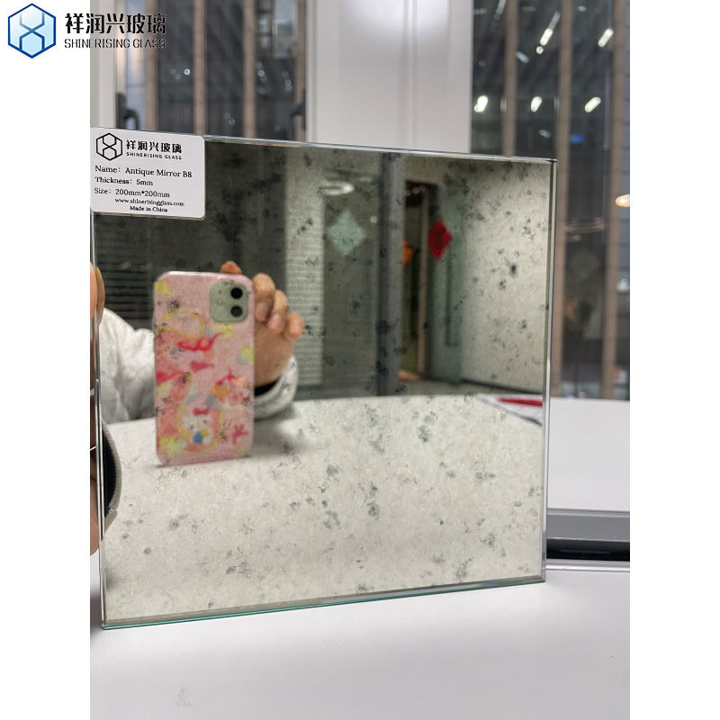 Pedido personalizado Hoja de espejo antiguo para decoración de paredes interiores Forma rectangular